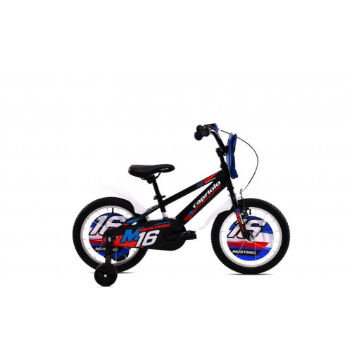 DETSKÝ BICYKEL CAPRIOLO MUSTANG 16"/8" ČIERNO-ČERVENY