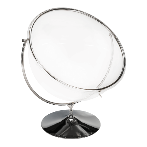 Závesné kreslo so stojanom, transparentná/strieborná/sivá, BUBBLE NEW TYP 2