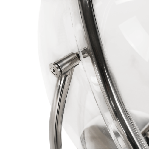 Závesné kreslo so stojanom, transparentná/strieborná/sivá, BUBBLE NEW TYP 2