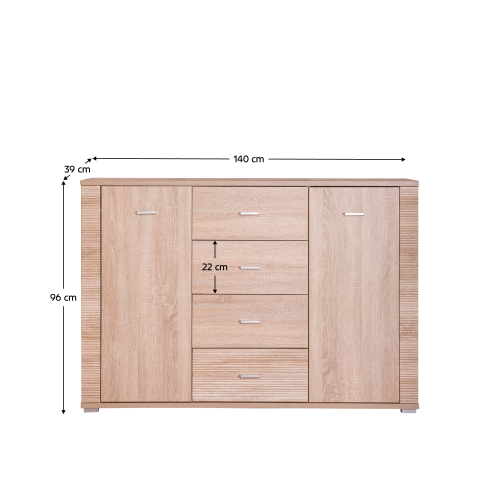 Komoda typ 9, dub sonoma, GRAND