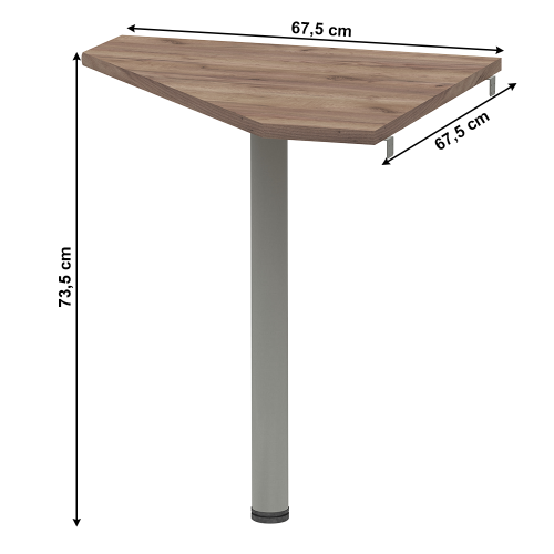 Rohový stolík, kraft dunkel/kov, JOHAN 2 NEW 06