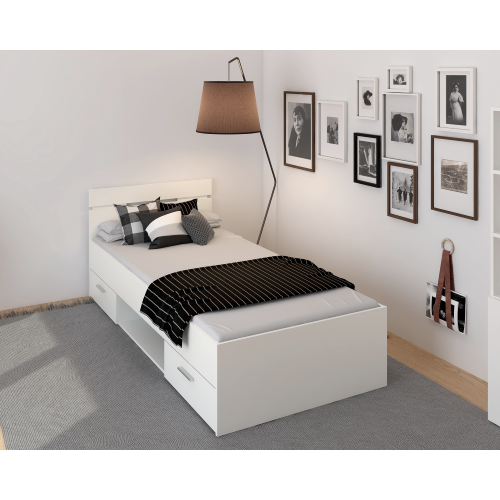 Posteľ, 90x200, biela, MICHIGAN NEW