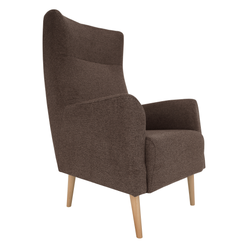 Kreslo ušiak, hnedá/buk, SAMY