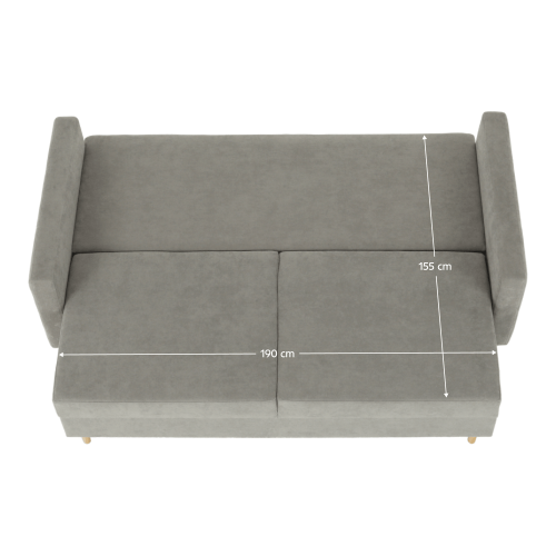 Pohovka rozkladacia, sivá látka Queens, AURELIA