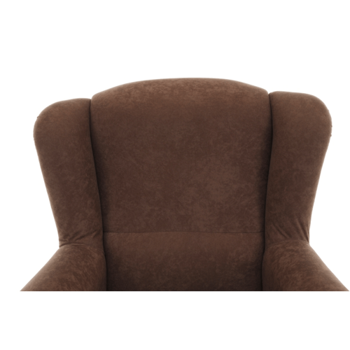 Kreslo ušiak, látka hnedá, CHARLOT