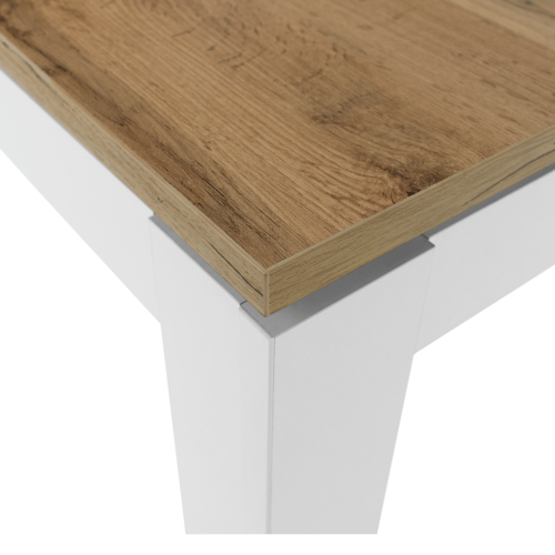 Rozkladací stôl, biela/dub wotan 135-184x86 cm, VILGO