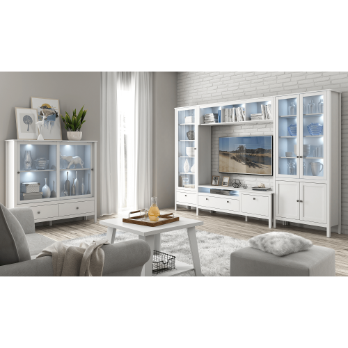 Vitrína 1W1S, biela, OLJE