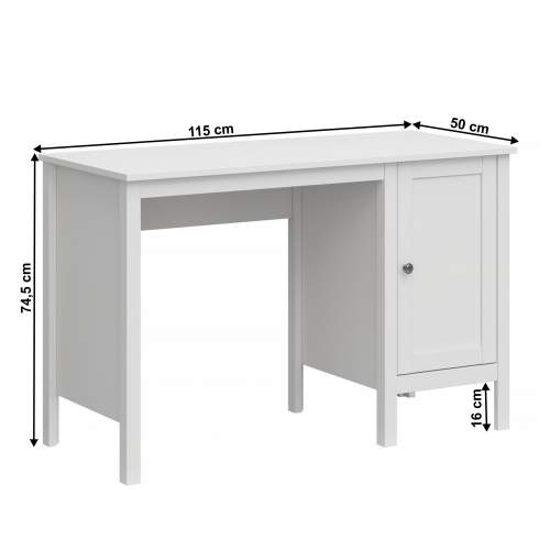 PC stôl 1D/1155, biela, OLJE