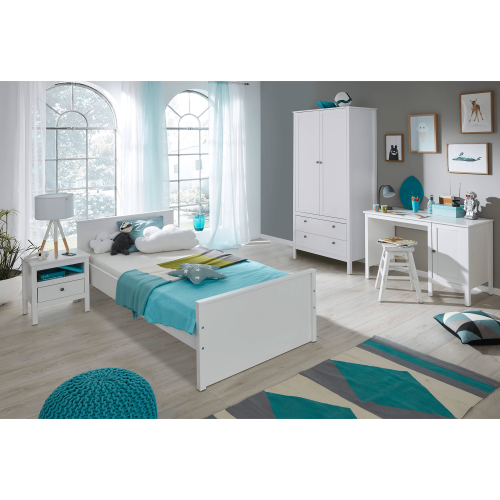 Posteľ, biela, 90x200, OLJE