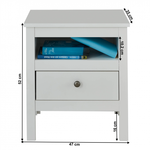 Nočný stolík 1S, biela, OLJE