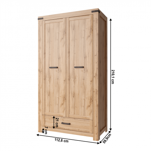 Skriňa 2D1S, dub wotan, MORATIZ