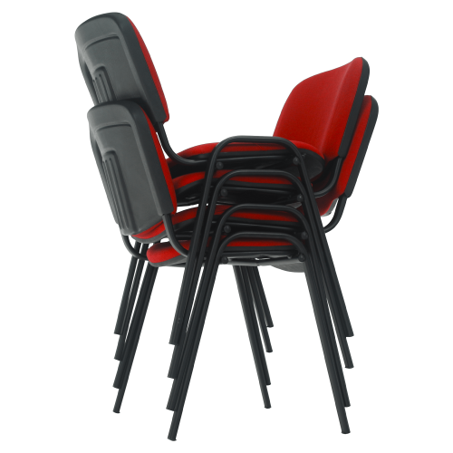 Kancelárska stolička, červená, ISO NEW