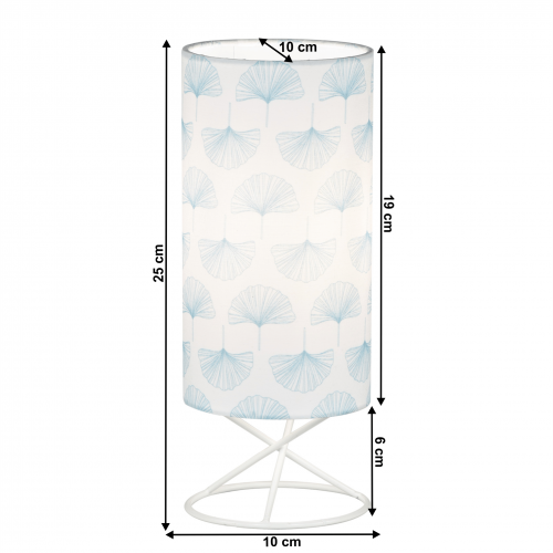 Stolná lampa, kov/biele textilné tienidlo, AVAM