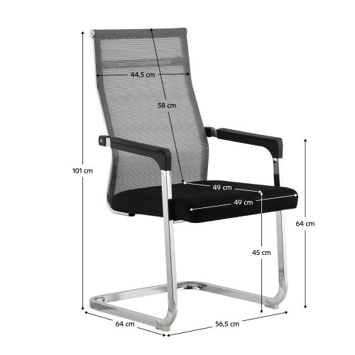 Zasadacia stolička, sivá/čierna, RIMALA NEW