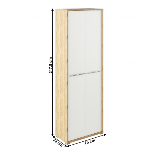 Vysoká skriňa s policami, dub artisan/biela, RIOMA TYP 05