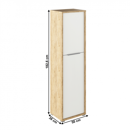 Policová skriňa, dub artisan/biela, RIOMA TYP 08