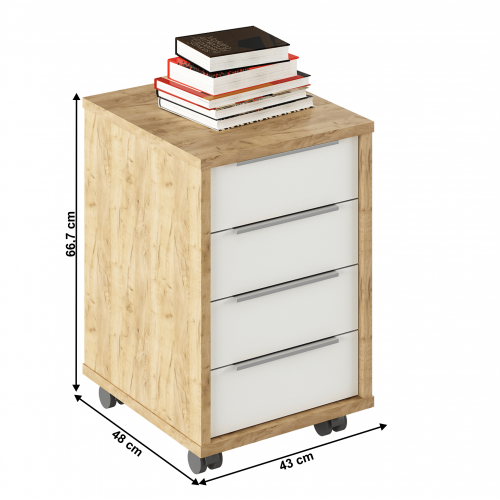 Kontajner, dub artisan/biela, RIOMA TYP 14