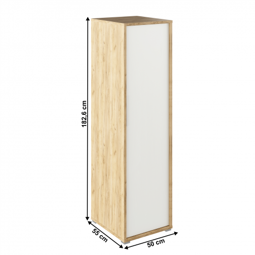 Vešiaková skriňa, dub artisan/biela, RIOMA TYP 20