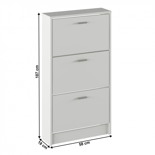 Botník, 3-radový, biela, MOBI 13