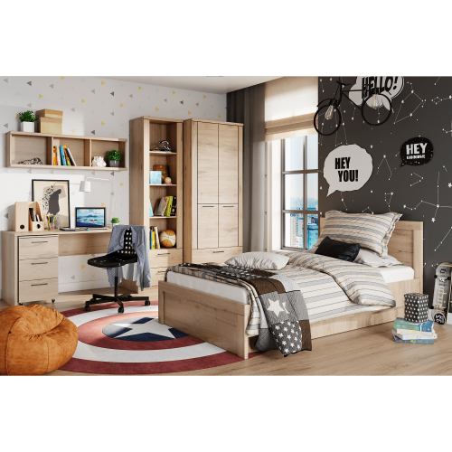 Posteľ, 120x200, dub navarra, DORSI