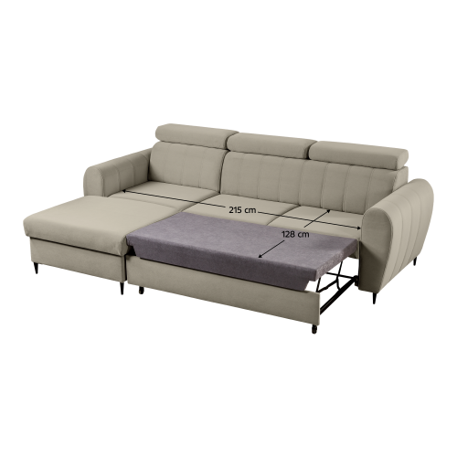 Rozkladacia sedacia súprava, béžová, ľavá, KORIO