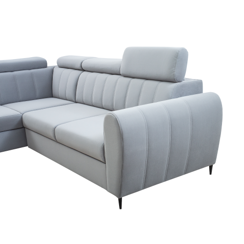 Rozkladacia sedacia súprava, svetlosivá, ľavá, KORIO L