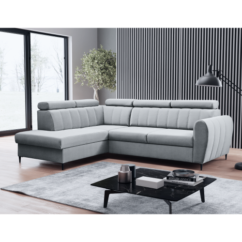 Rozkladacia sedacia súprava, svetlosivá, ľavá, KORIO L