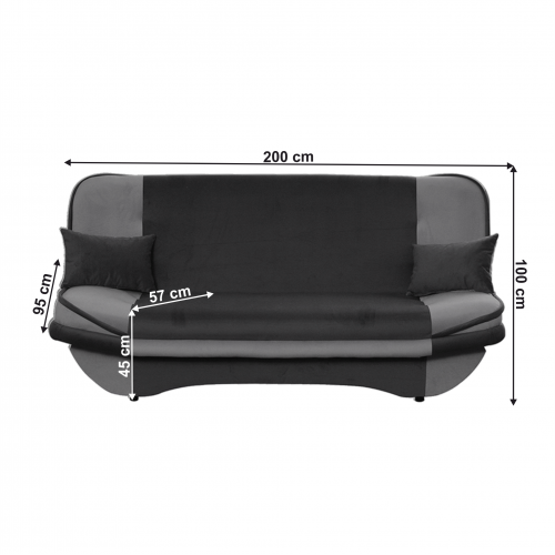 Rozkladacia pohovka, svetlosivá/tmavosivá, GURU