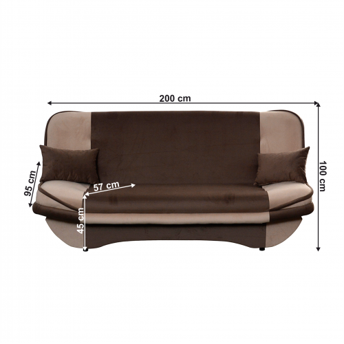 Rozkladacia pohovka, sivohnedá Taupe/hnedá, GURU