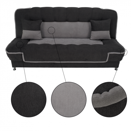 Rozkladacia pohovka, tmavosivá/svetlosivá, PERSI