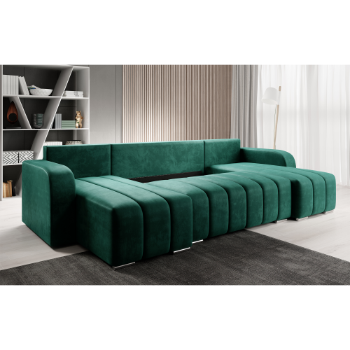 Univerzálna sedacia súprava, smaragdová, PORIMA U