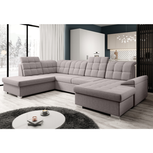 Rozkladacia sedacia súprava, sivobéžová Taupe, ľavá, OREO U