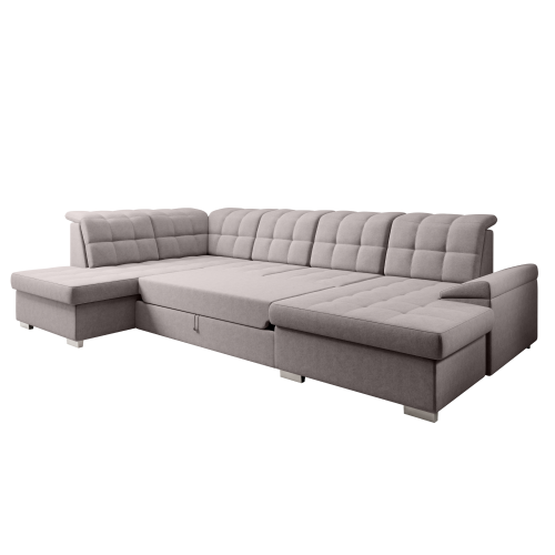 Rozkladacia sedacia súprava, sivobéžová Taupe, ľavá, OREO U