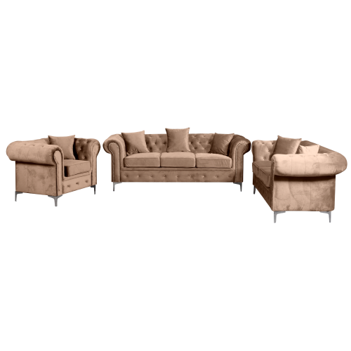 Luxusný 2-sed, svetlohnedá Velvet látka, ROMANO Luxusný 2-sed, svetlohnedá Velvet látka, ROMANO