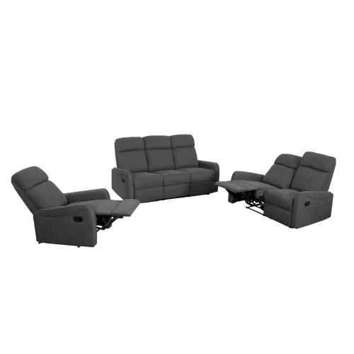 Sedacia zostava 3+2+1, tmavosivá látka, FASAN