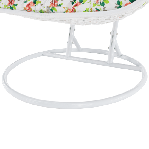 Závesné dvojkreslo, biela/vzor kvety, DALVEA 2 NEW