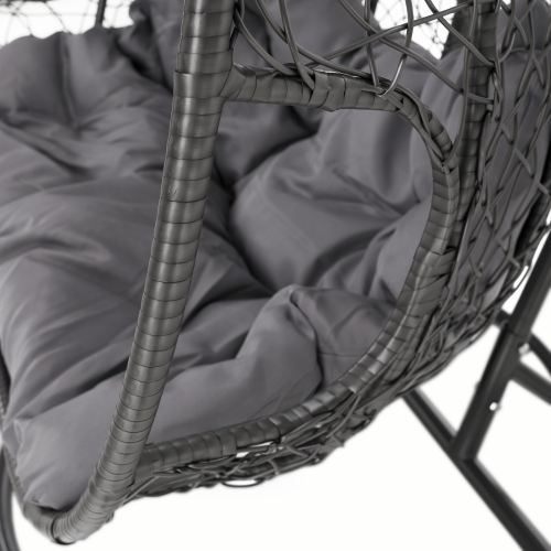 Závesné dvojkreslo, sivá, DALVEA 2 NEW