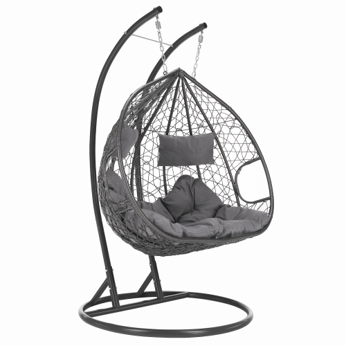 Závesné dvojkreslo, sivá, DALVEA 2 NEW