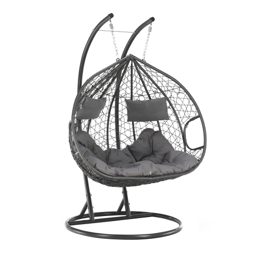 Závesné dvojkreslo, sivá, DALVEA 2 NEW