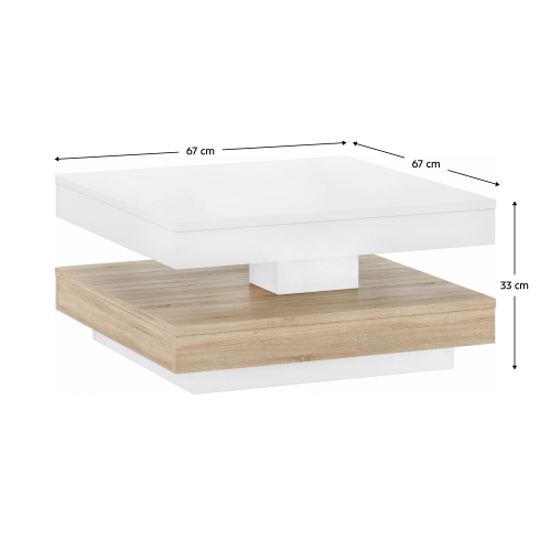 Konferenčný stolík, biela/ dub sonoma, MANDY