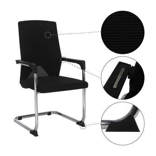 Zasadacia stolička, čierna, RAVIL