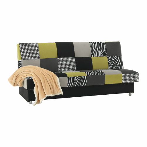 Pohovka, látka limetková/sivá/čierna, ALABAMA