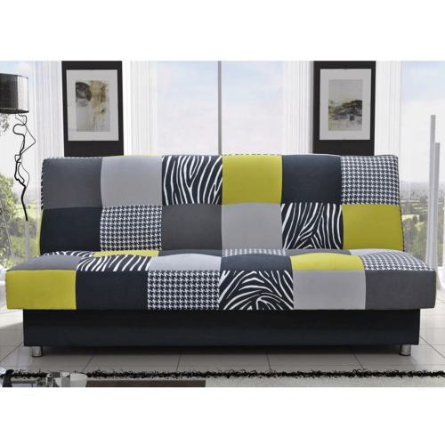 Pohovka, látka limetková/sivá/čierna, ALABAMA