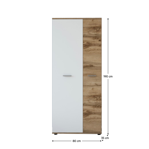 Skriňa, dub wotan/biela, IRIA 2D A