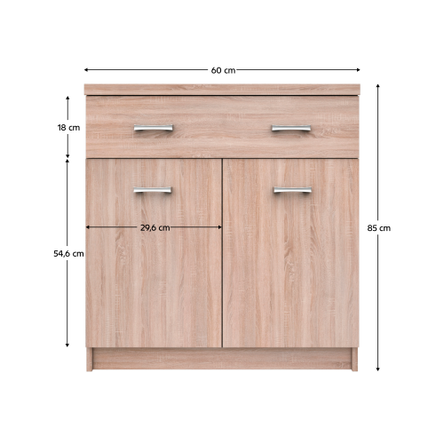 Komoda 2D1S/60, dub sonoma, TOPTY TYP 42