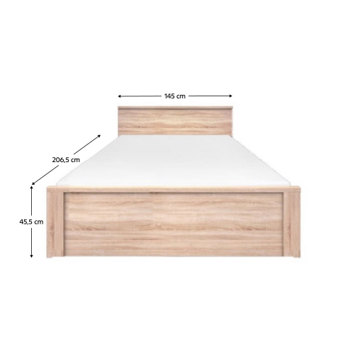 Posteľ 140, dub sonoma, TOPTY TYP 44
