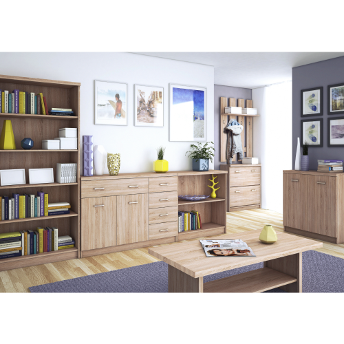 Regál 2D1S, dub sonoma, univerzálny, TOPTY TYP 31