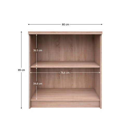 Regál otvorený nízky 80, dub sonoma, TOPTY TYP 28