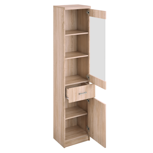 Vitrína 1D1W1S, dub sonoma, univerzálna, TOPTY TYP 32