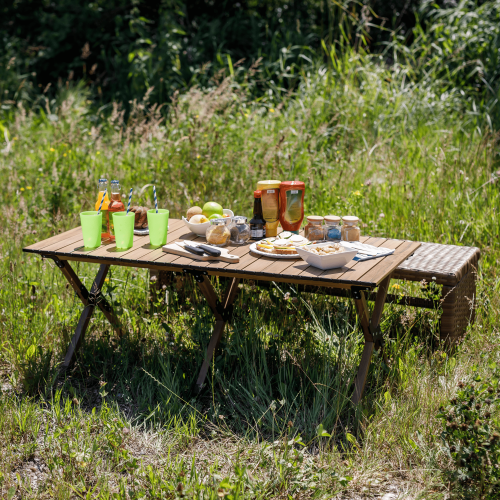 Kempingový stôl, hnedá, ARTUR